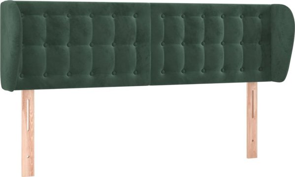 vidaXL Zaglōwek uszak, σκούρο πράσινο, 147x23x78/88 cm, βελούδινο