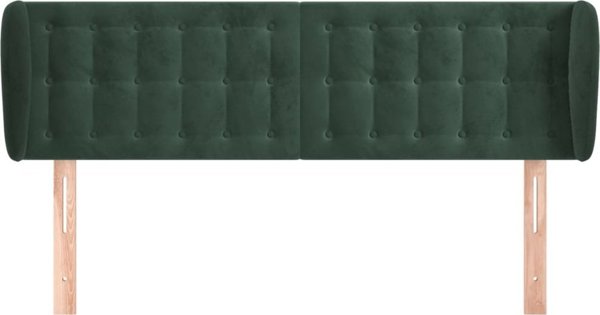 vidaXL Zaglōwek uszak, σκούρο πράσινο, 147x23x78/88 cm, βελούδινο