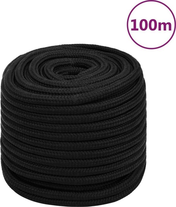 vidaXL vidaXL Linka robocza, czarna, 18 mm, 100 m, poliester
