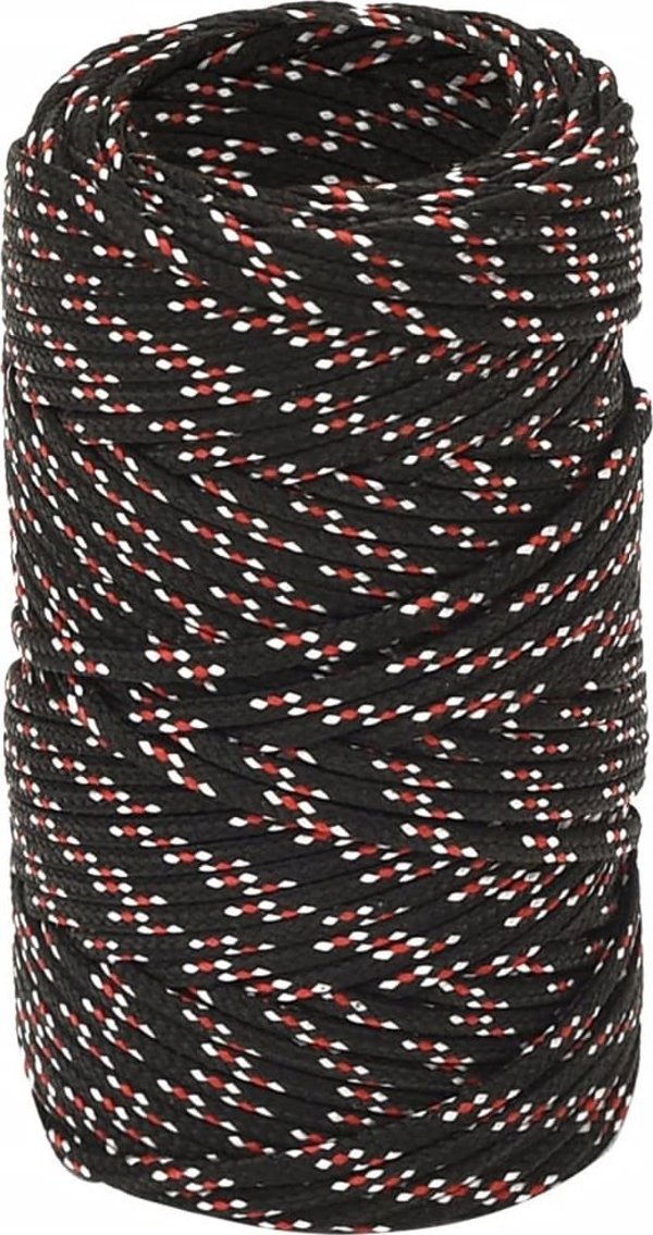 vidaXL Ναυτικό σχοινί μαύρο, 2 mm, 50 m, πολυπροπυλένιο
