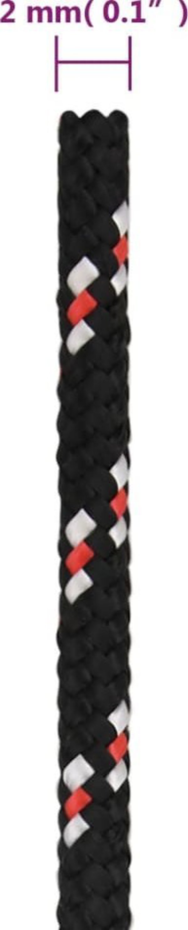 vidaXL Ναυτικό σχοινί μαύρο, 2 mm, 50 m, πολυπροπυλένιο