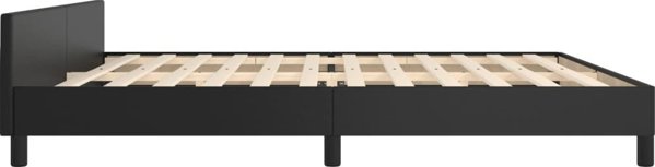vidaXL Rama κρεβατιού με κεφαλάρι, μαύρο, 200x200 cm, με τεχνητό δέρμα