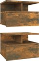 vidaXL Κρεμαστά κομοδίνα, σετ 2, καπνιστή δρυς, 40x31x27 cm