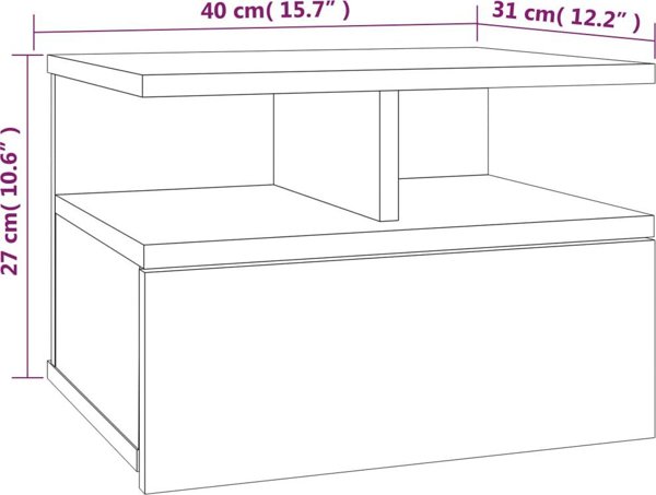 vidaXL Κρεμαστά κομοδίνα, σετ 2, καπνιστή δρυς, 40x31x27 cm