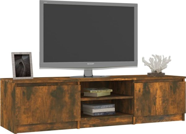 vidaXL Έπιπλο TV, καπνιστή δρυς, 140x40x35,5 cm