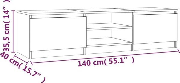 vidaXL Έπιπλο TV, καπνιστή δρυς, 140x40x35,5 cm
