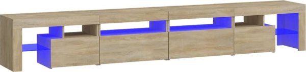 vidaXL Ντουλάπι TV με φωτισμό LED, δρυς sonoma, 280x36,5x40 cm