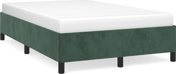 vidaXL Σκελετός κρεβατιού σκούρο πράσινο 120x200 cm επενδυμένος με βελούδο