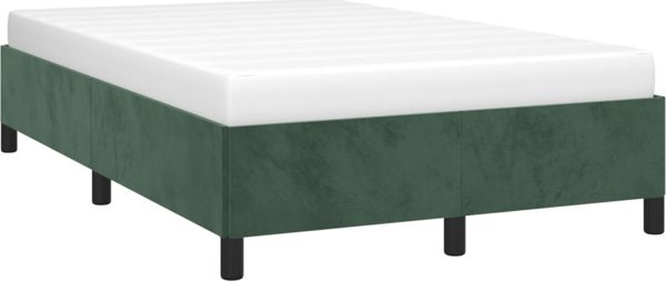vidaXL Σκελετός κρεβατιού σκούρο πράσινο 120x200 cm επενδυμένος με βελούδο