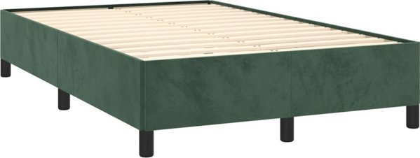 vidaXL Σκελετός κρεβατιού σκούρο πράσινο 120x200 cm επενδυμένος με βελούδο