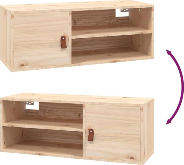 vidaXL Ντουλάπια τοίχου, 2 τεμάχια, 80x30x30 cm, μασίφ πεύκο