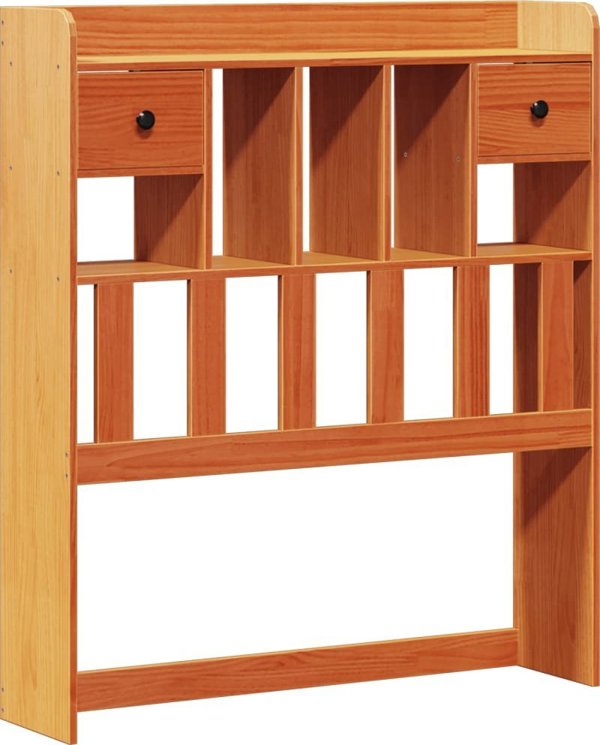 vidaXL Κρεβάτι με Ράφι 75x190 cm Καστανομέλι Πεύκου χωρίς Στρώμα