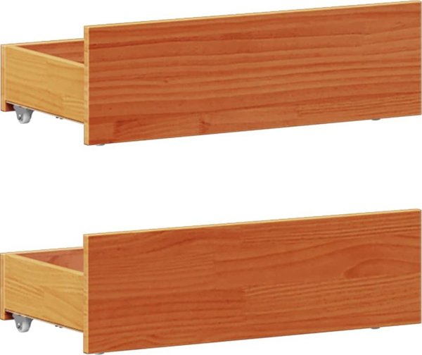vidaXL Κρεβάτι με Ράφι 75x190 cm Καστανομέλι Πεύκου χωρίς Στρώμα