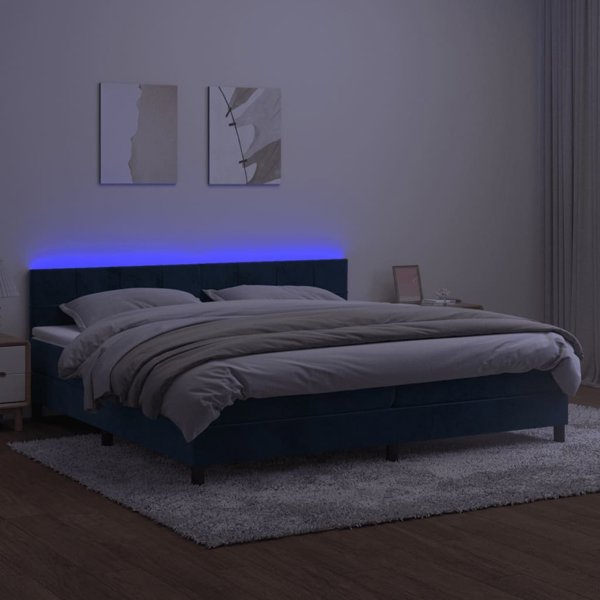 vidaXL Lzoko kontynentalne, materak kai LED, mpanio aksamit 200x200 cm