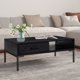 vidaXL vidaXL Stolik kawowy, czarny, 90x50x35 cm, drewno sosnowe z odzysku