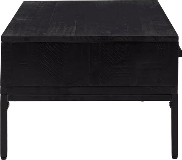 vidaXL vidaXL Stolik kawowy, czarny, 90x50x35 cm, drewno sosnowe z odzysku