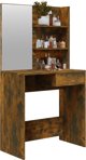 vidaXL Toaletka με καθρέφτη, καπνιστό δρυς, 74,5x40x141 cm