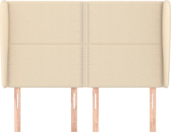 vidaXL Μαξιλάρι κεφαλιού uszak κρεμ 147 x 23 x 118/128 εκ. ύφασμα