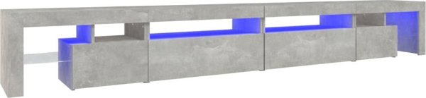 Έπιπλο TV vidaXL με φωτισμό LED, γκρι τσιμέντου, 290x36,5x40cm