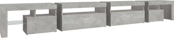 Έπιπλο TV vidaXL με φωτισμό LED, γκρι τσιμέντου, 290x36,5x40cm