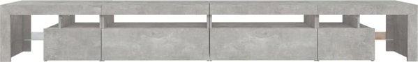 Έπιπλο TV vidaXL με φωτισμό LED, γκρι τσιμέντου, 290x36,5x40cm