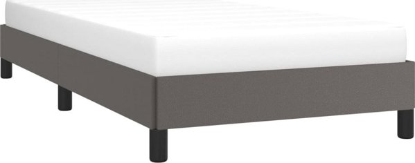 vidaXL Σκελετός κρεβατιού 100x200 cm γκρι, επενδυμένος με τεχνητό δέρμα