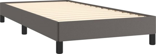 vidaXL Σκελετός κρεβατιού 100x200 cm γκρι, επενδυμένος με τεχνητό δέρμα