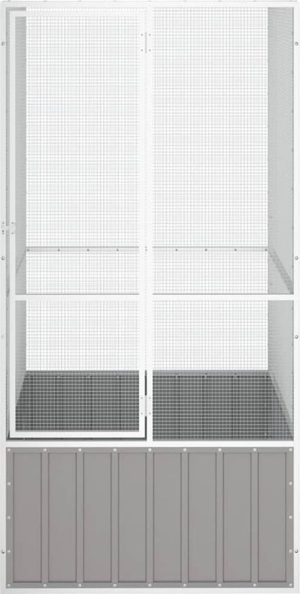 vidaXL Woliera, szara, 111x107x211,5 cm, galwanizowana stal