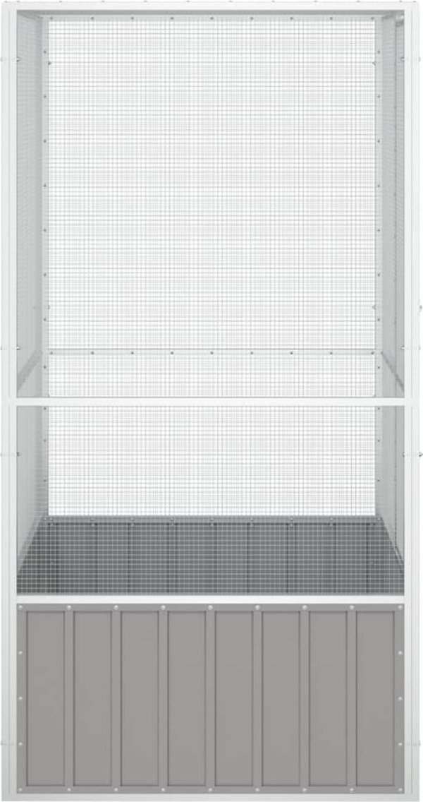 vidaXL Woliera, szara, 111x107x211,5 cm, galwanizowana stal