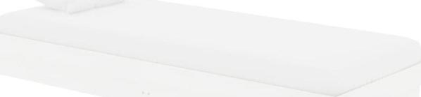 vidaXL Rama κρεβατιού, λευκή, από μασίφ ξύλο, 75 x 190 cm, μονό