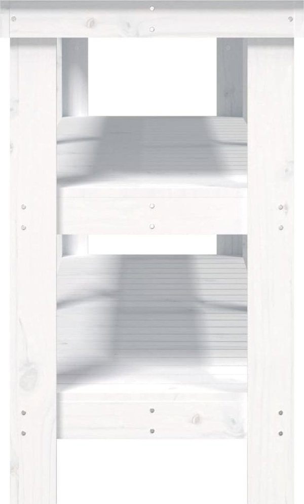 vidaXL Τραπεζάκι εργασίας, λευκό, 142,5x50x80 cm, μασίφ ξύλο πεύκου
