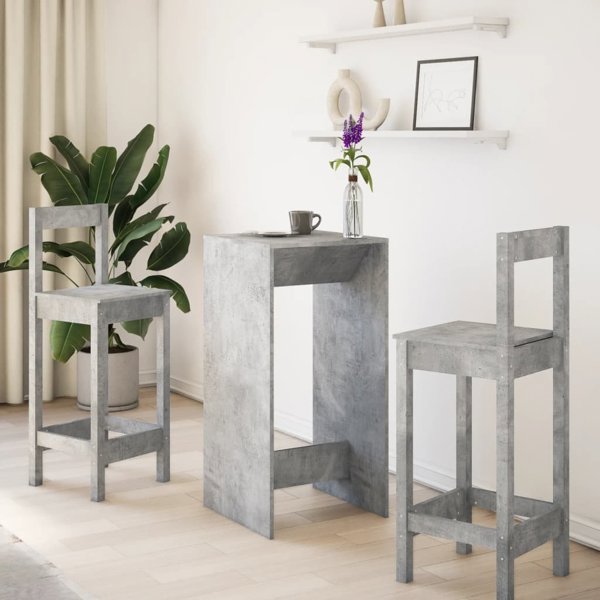 vidaXL Μπαρ τραπέζι, χρώμα γκρι σκυροδέματος, 51x50x103,5 εκ