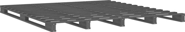 vidaXL Rama κρεβατιού, γκρι, 140x190 cm, από μασίφ πεύκο