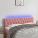 vidaXL Zaglowek do lozka z LED, rozowy, 160x7x78/88 cm, aksamit