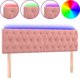 vidaXL Zaglowek do lozka z LED, rozowy, 160x7x78/88 cm, aksamit