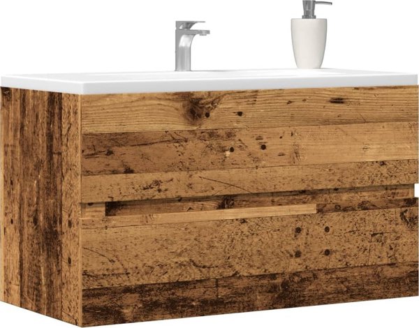 vidaXL Wiszaca szafka lazienkowa, stare drewno, 80x38,5x45 cm