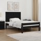 vidaXL Κεφαλάρι κρεβατιού μαύρο 108x3x60 cm από μασίφ πεύκο