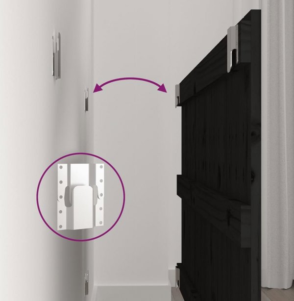 vidaXL Κεφαλάρι κρεβατιού μαύρο 108x3x60 cm από μασίφ πεύκο