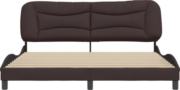 vidaXL Rama lozka z zaglowkiem, ciemnobrazowa 180x200 cm obita tkanina