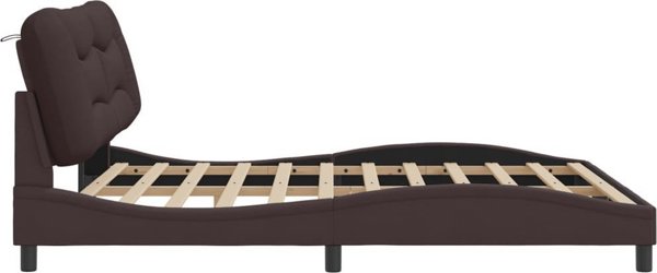 vidaXL Rama lozka z zaglowkiem, ciemnobrazowa 180x200 cm obita tkanina