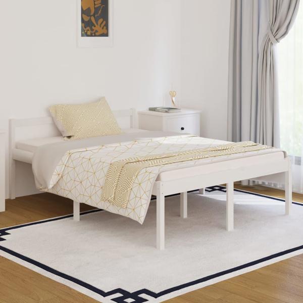 Πλαίσιο κρεβατιού από ξύλο πεύκου, 135x190 cm, διπλό
