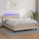 vidaXL Κρεβάτι κοντινεντάλ με στρώμα και LED cappuccino 140x200 εκ.
