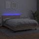 vidaXL Κρεβάτι κοντινεντάλ με στρώμα και LED cappuccino 140x200 εκ.