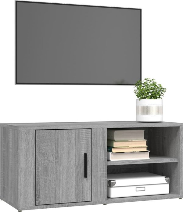 vidaXL Szafka pod TV, szary dab sonoma, 80x31,5x36 cm