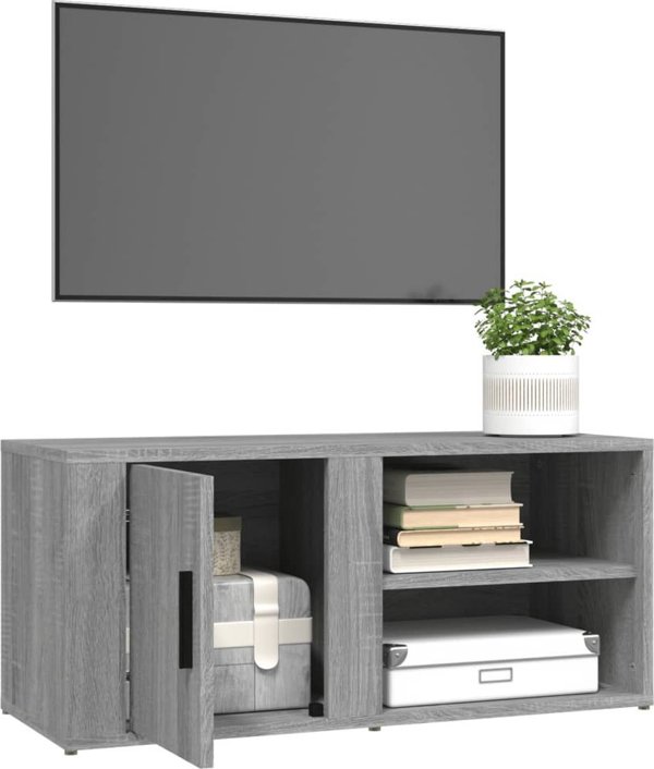 vidaXL Szafka pod TV, szary dab sonoma, 80x31,5x36 cm