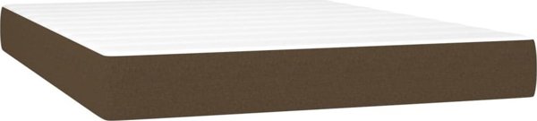 vidaXL Λαικό κρεβάτι με στρώμα, καφέ, ύφασμα, 140x200 cm
