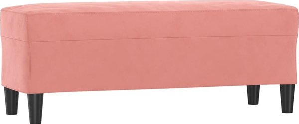 vidaXL Lawka, rozowy, 100x35x41 cm, tapicerowana aksamitem