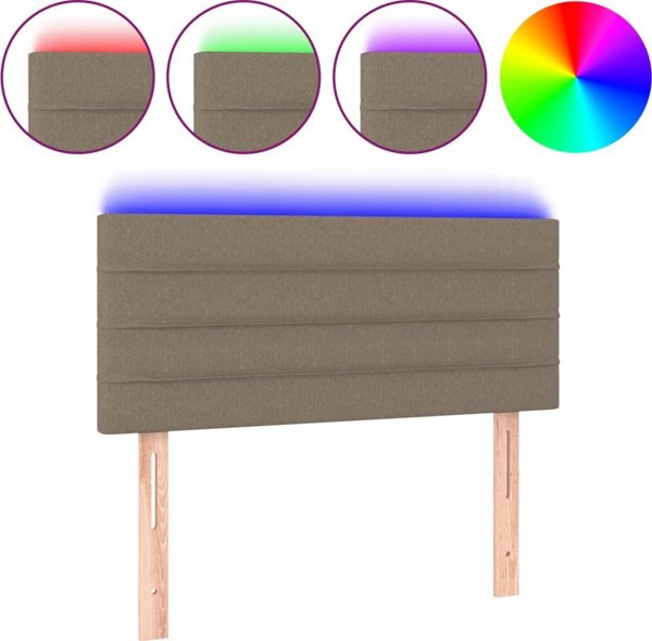 vidaXL Κεφαλάρι για κρεβάτι με LED, ταουπέ, 80x5x78/88 cm, ύφασμα