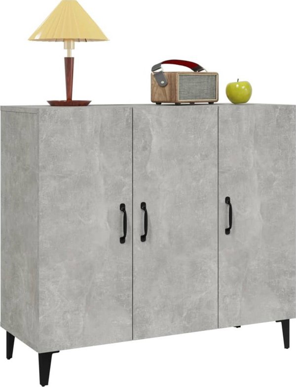 vidaXL Szafka, γκρι σκυρόδεμα, 90x34x80 εκ., σύνθετο ξύλο