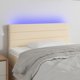 vidaXL Ζαγλοουέκ για κρεβάτι με LED, κρεμ, 80x5x78/88 εκ, ύφασμα